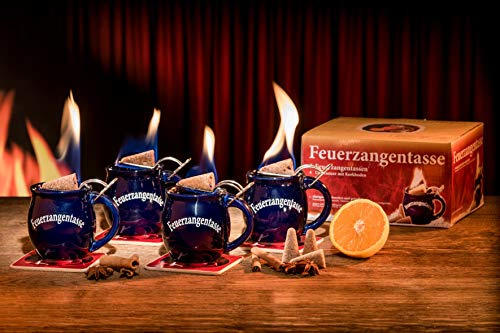 Feuerzangentasse 4er-Set, Blau - für Feuerzangenbowle