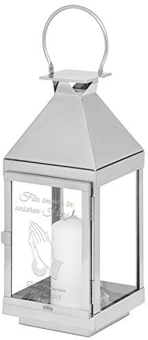 Personalisierte Grablaterne mit Foto Friedhof Wetterfest | Laterne mit Gravur | Friedhofslaterne mit Bild für Indoor und Outdoor | Trauergeschenk für Hinterbliebene | Schwarz 28 cm