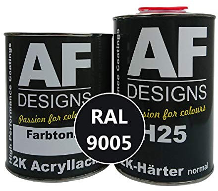 Alex Flittner Designs 2K Lack 7,5 kg Set RAL 9005 TIEFSCHWARZ glänzend Holz Maschinen Industrielack LKW NFZ