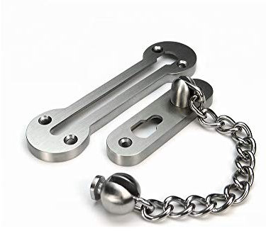 VIBORG Solid SUS304 Stainless Steel 3MM Extra-Thick Casting Heavy Duty Door Chain External Front Door Restrictor Limiter Security Lock Safety Guard Chain for Wooden and UPVC Doors EK-07A