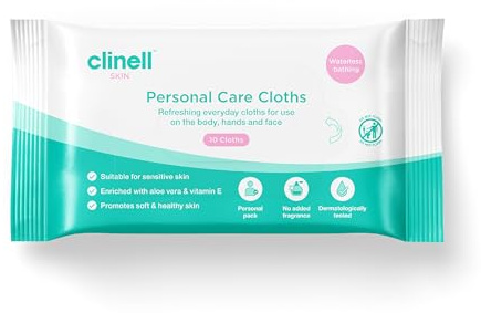 Carell Professional Care - Refreshing Personal Care Wipes - 24 Packs of 10 - Gentle, Dermatologically Tested, Moisturising, Alcohol & Paraben Free