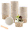 Vasos de Papel Para Helado,50 Copas de Helado de Cartón tarrinas de helado Tazas de papel para hornear Tina de postre Tazones de helado con cucharas para helado sopa pastel de yogur helado