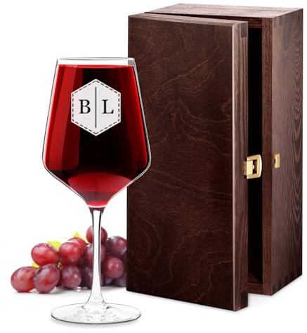 Maverton Rubin XL Weinglas mit Gravur - 490 ml - Wein Glas personalisiert - Rotweinglas Weißweinglas - Geschenke für Männer zum Geburtstag - Männergeschenke - personalisierte Geschenke