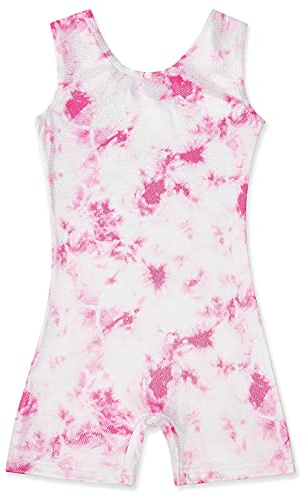 uideazone Girls Leotards for Gymnastics Size 8 9 Kids Sparkly Ballet Unitard Biketards Stretchy Athletic Dance Bodysuit