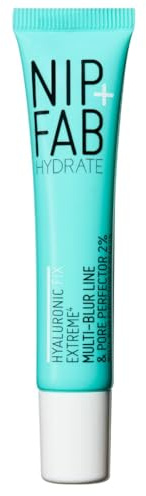 Nip+Fab Hyaluronic Fix Extreme4 Multi-Blur Line & Pore Perfector 2%, 15ml, Instant & Long-Term Anti-Aging Solution, With Hyaluronic and Polyglutamic Acid, Peptides, Supercharged Hydration