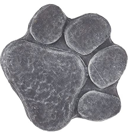 Piedra de Jardín Conmemorativa para Mascotas, Huella de Perro, Piedra Conmemorativa, Letras de Bricolaje, Marcador de Tumba para Perros, Monumento para Mascotas en Patio de Césped (gris roca)