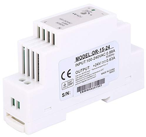 Dioche Din Rail Power Supply, DR-15-24 DIN Rail Single Output Switching Power Supply 15W 24V 0.63A for Control Cabinet, Industrial Control Equipment