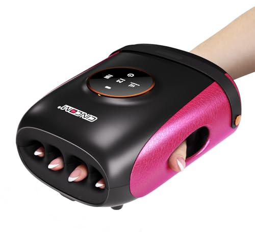 CINCOM Hand Massager with Heat and Compression, Finger and Palm Massage Machine for Pain Relief, Arthritis and Improved Circulation, Gifts for Women, Cordless and Rechargeable (Black)