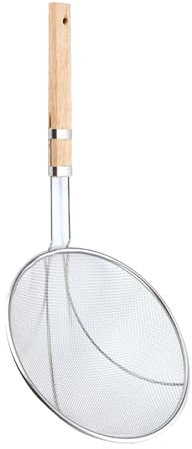 Cuillère D'écumoire de Wok en Acier Inoxydable, Passoire à Frire avec Manche en Bois, Passoire Polyvalente et Robuste pour la Cuisine Domestique