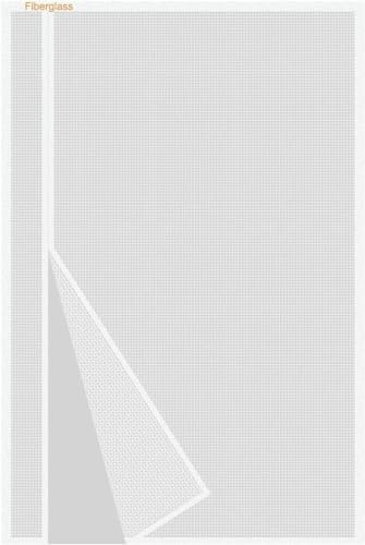 Magnetische Fliegengittertür, ohne Bohren, Katzensicher, Insektenschutz, Fliegenschutz mit verbreitertem Klebeband, Türvorhang, Balkon Magnetvorhang weiß (100x220cm)