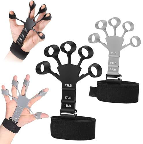 Bzzerumy Allenatore manuale a 5 dita – Set di 2 allenatori per avambraccio per allenamento intenso e migliore funzione di presa manuale