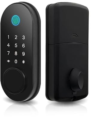 Smart Door Lock, Multiple Entry Methods Electronic Keyless Door Lock with Fingerprint APP Fingerprint and Keyboard Password,for Front Door, Office, Hotel, Home and Apartment
