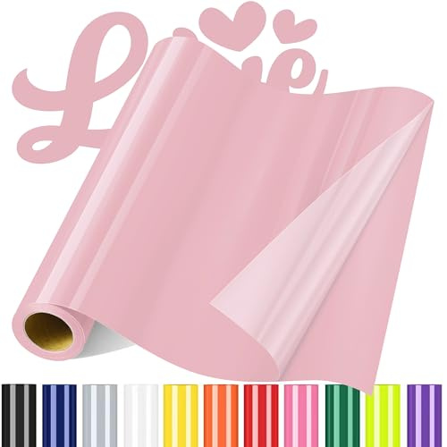 Sgooyir Plotterfolie Textil, Flexfolie Plotter Textil Transferfolie Rosa
