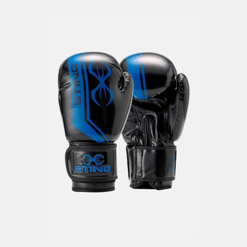 STING Armalite Guantoni da boxe, guanti high-tech per boxe, MMA, Muay Thai e molto altro ancora, guantoni da boxe resistenti per uomini e donne, attrezzatura da boxe, nero/blu, 16 oz.