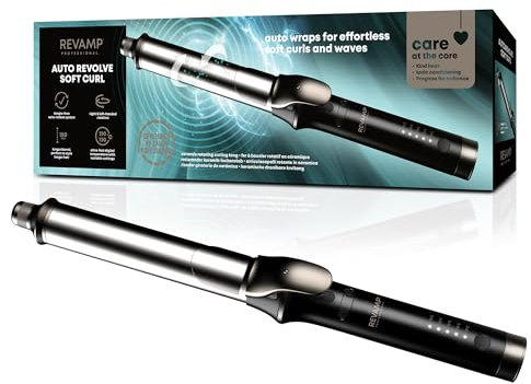 REVAMP Auto Revolve Rotating Hair Curler - Rotierender Lockenstab, Automatischer Lockenstyler für große Locken & Wellen, langer Keramikzylinder - Innovativer Beach Waves Lockenstab für welliges Haar