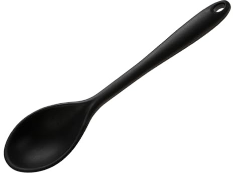 Wiltshire Silicone Serving Spoon, Cooking Spoon, Heat-Resistant Utensil | Non-Stick, Non-Scratch, Midnight Black, 27x6.2x2.5cm