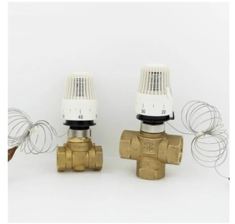 KVEIYIIC 1 stücke Thermostat heizkörper Kopf Steuerung for Fußbodenheizung thermostatventil M30 * 1,5 Fernbedienung Messing ventil(2 Way DN20)