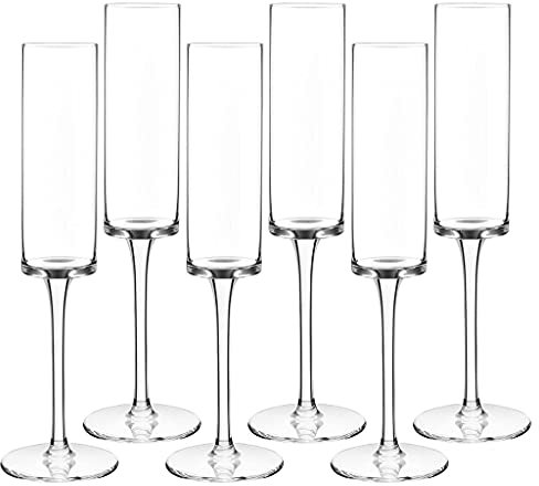 BOGEEL Set di 6 calici da champagne in cristallo, flute da champagne e spumante