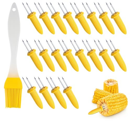 Maiskolbenspieße, Maiskolbenhalter Grillzubehör, Maiskolben Halter, 20 Stück Maiskolben Nadel, Edelstahl Maiskolben Spieße, Maishalter Maiskolben Nadel, Maiskolbenhalter Mais Picks, Für BBQ