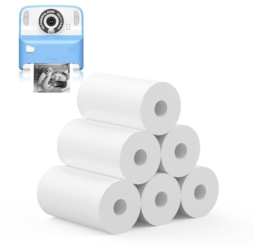 Lovcliks 6 Rolls Kids Instant Camera Print Refill Paper - Thermal Print Refill Paper Rolls - Photo Print HD Printing for Most Kids Camera