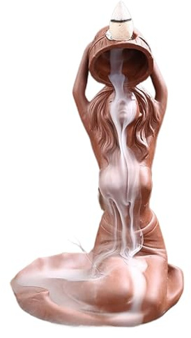 Badedame Backflow -Weihrauchbrenner - Aromatherapie Rauchbrunnen, Dekorative Zen -Origination | Harzdufthalter, Meditation Relaxation, Wasserfall Rauchausstellung Für Wohnzimmer, Schlafzimmer &