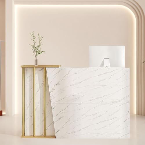 SJMDMZD Convenience Stores, Hotels, kleine Bars,Schönheitssalons, Empfangstheke,Stauraum Geeignet,Rezeptionstisch für Schönheitssalon Spa, Hautpflege, Klinikgeschäft(Size:140x40x90cm,Color:Marble)