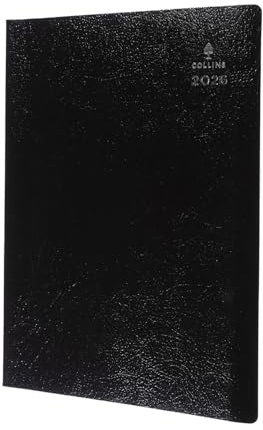 Collins - Leadership - 2026 12 Month Calendar Year Planner, Week-To-View with 1/4 Hourly Appointments Diary, A4 - Black (CP6740.99-26)