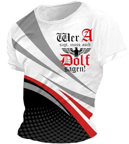 YOSUWOAI Herren Kreuz Drucken Shirt Rundhalsausschnitt T-Shirt Atmungsaktives Outdoor Oberteile Baumwolloberteil Freizeit Top Lässiges Funktionsshirt Fitness Kleidung Hip Hop Streetwear