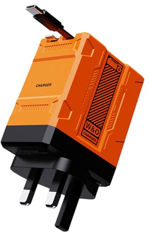 2 in 1 Charger 120w, Scalable Retractable 120w Fast Charger Module, Fast Charger Module, Multi Charger Adapter Wall Plug, All in 1 Foldable Charging Adapter Wall Plug for Phone, Tablet (Orange)