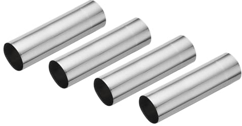 PATIKIL 8x30cm Stove Pipe, 4Pcs Stainless Steel Thickened Lengthen Straight Tent Stove Chimney Pipe Flue Extension for Camping Stove Vent Water Heater Smoke Exhaust