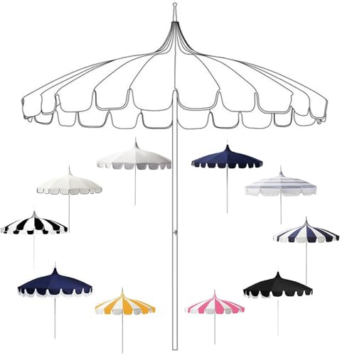 IMUNKT Ombrellone Da Giardino Esterno Grande Pagoda Ombrello Ø 230cm, Ombrellone Da Mercato Per Terrazza Piscina, Decorativo Ombrello Da Matrimonio Protezione UV(White 1)