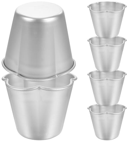 SAFIGLE 6 pezzi Stampi Muffin in Alluminio Leggero Antiaderente per Dolci Monoporzione Teglie da Forno Resistenti al Calore per Pudding Torte Biscotti e Crostate per Casa e Ristoranti