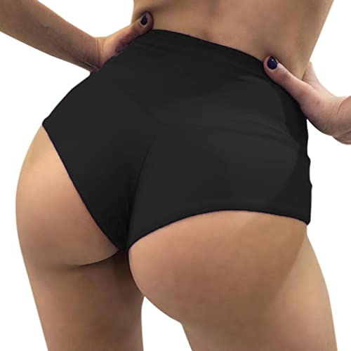 Generisch Pole Dance Shorts Damen Hohe Taille Poledance Hose Kurze Frauen Yoga Shorts Einfarbig Schlank Hüfte Stretch Hosen Gesäß Bauch Sport Yogahose Fitnesshorts Clubwear Hotpants Sommershort