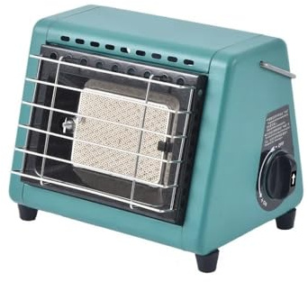 Stufa a gas portatile da 1,5 kW, riscaldamento, barbecue, 2 in, stufa a campeggio, a propano for tenda picnic all'aperto(White)