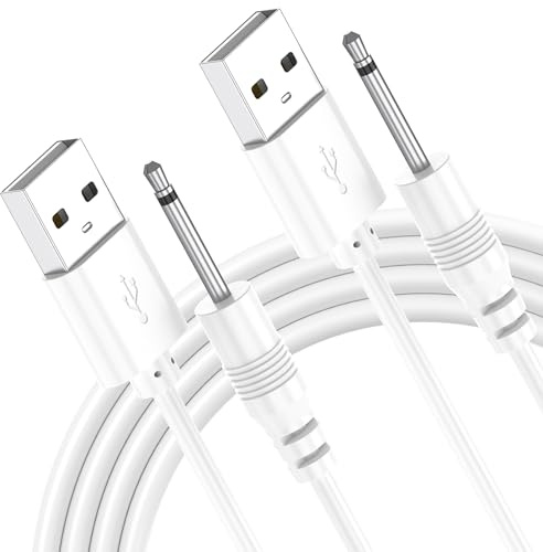 Vancle USB DC Charger Cable 2.5mm for Vibratoreper, Fast Charging Replacement Cord for Massager, DC Charging Cables for Beauty Instruments 2X100CM