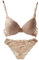 ZUKULIFE Nature Ensemble Soutien-Gorge en Satin et Dentelle Push-up rembourré - (Apricot 32B)