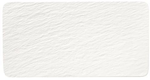 Villeroy & Boch Manufacture Rock Rectangular Plato de presentación para Carne Porcelana Premium, Blanco