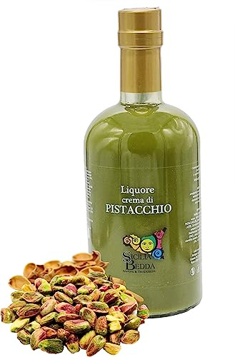 Sicilia Bedda - Liquori Siciliani Fruttati - Elegante Bottiglia 500 ML - 17° (Pistacchio)