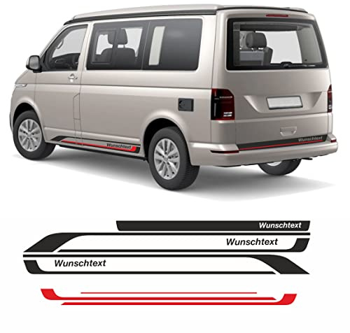 FOTOFOL Seitenstreifen Edition mit Wunschtext passt für VW T6 T5 T6.1 Transporter Multivan
