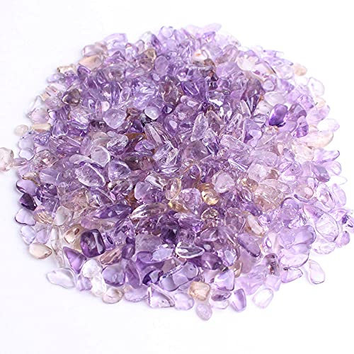 MCWJ 30/50/100g Naturale Ametrino Ghiaia Pietra Lucido Quarzo Chip Cristallo Burattato Pietra Semi-preziosa Guarigione Reiki-Ametrino 30g