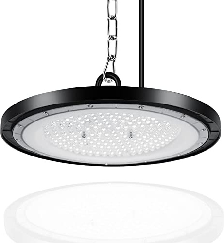 CheDux 100W UFO High Bay lumière,10000LM Projecteur Intérieur,6000K-6500K Ultra-mince Led Industriel UFO,IP65 Éclairage de Salle Industriel d'atelier Lampe Pour Garage,Usine,Atelier,Gymnase
