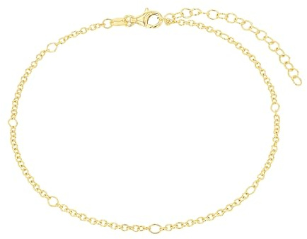 Amor Fußkette 925 Sterling Silber Damen Sommerschmuck, 22+5 cm, Kommt in Schmuck Geschenk Box