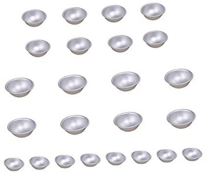 Lurrose 24stücke Halbkreis Aluminiumlegierung Badekugel Form Diy Baden Werkzeug Badesalzkugel Form Badesalzbomben Crafting Für Kuchen Kekse Spiegeleier Pfannkuchen