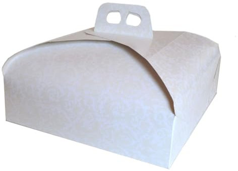 SHOBI Scatola per Torta in Cartone Con Maniglia per Asporto, Porta Torta per Trasportare Paste, Pasticceria, Biscotti e Torte (31x31 Cm, 5)