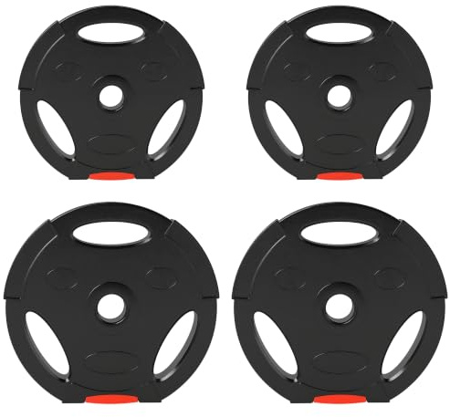 SPORTNOW 4er Set Hantelgewichte Hantelscheiben kg Gewichte | Hantelscheiben-Set 2,5 cm, 25 mm Lochdurchmesser, Schwarz