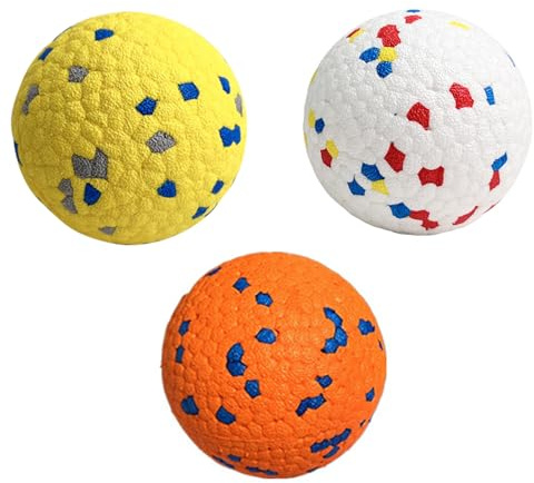 Indestructible Dog Ball, 3 Pcs Dog Balls Nature Rubber High Bounce Solid Dog Balls for Throw and Fetch, Durable Toy Balls for Dogs for Puppy Small and Medium Dogs Playing Toys (Mini: 5cm/1.97in)