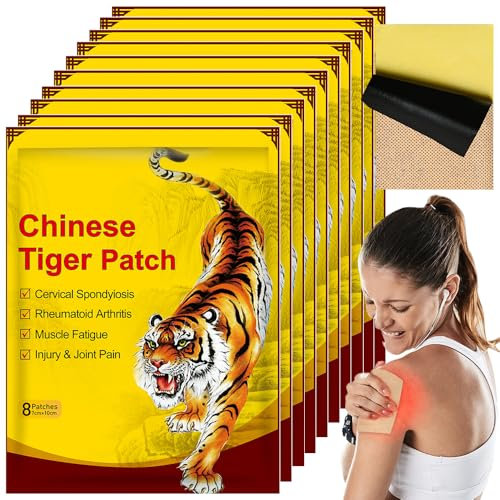 KUWUNG 80 Pcs Cerotti Antidolorifici, Cerotto Antidolorifico della Tigre, Cerotti Riscaldanti Schiena, Cerotti Antidolorifici Schiena per Mal di Schiena, Ernia del Disco Lombare, Muscoli Della Schiena