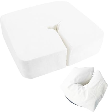 Oungy 500 Stück Einweg Gesichtskissen für Massageliege 30x40cm, Nasenschlitztücher Massageliege Waschbar, Einweg Massage Kopfstütze, Massagekissen Kopf Loch für Kopfstützen Bei Massagetischen