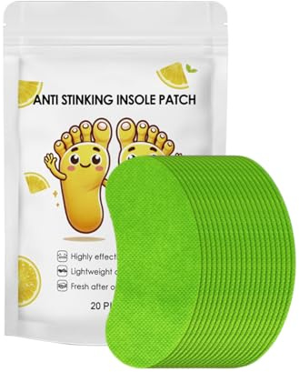 Patch de desodorizador de zapatos -20 piezas Patch de removedor de olor a zapato | Tira de ambientador de zapatos absorbentes de sudor | Inserto de zapatillas de zapatilla de larga duración para calza
