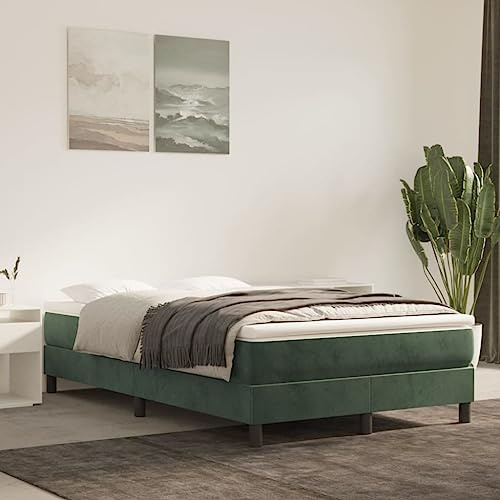 Nusvialune fickfjädermadrass 120 x 200 x 20 cm mörkgrön med mjukt sammetsöverdrag, ergonomiskt skum, medelhårt stöd, andas